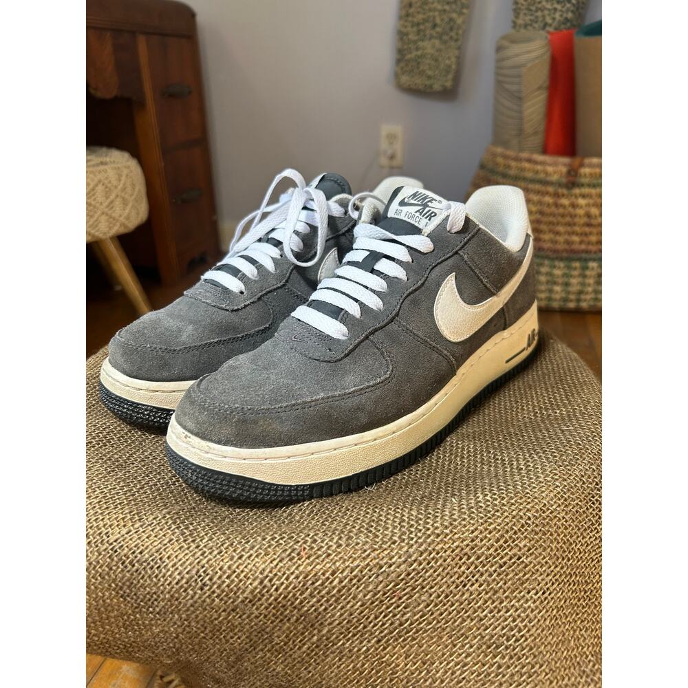 Gray Suede Nike Air Force 1 '07 Sneakers | Retro Streetwear - (Men's 8.5)